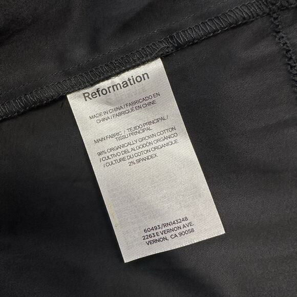 New Reformation Rowen Tube Top Black Cropped Split Hem Bow Blouse Size‎ M - Picture 7 of 8